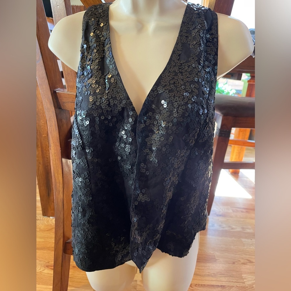 Michael Kors black sparkly vest NWT Large